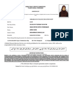 Admission Letter PDF