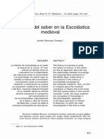 Elsentido Del Saber en La Escolastica Medieval PDF