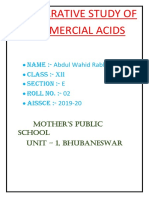 Comparative Study of Commercial Acids