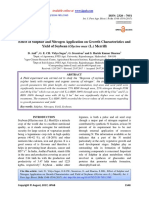 Effect of Sulphur and Nitrogen Application On Growth Characteristics and Yield of Soybean (Glycine Max (L.) Merrill)