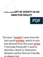 The Concept of Society As An Objective Reality