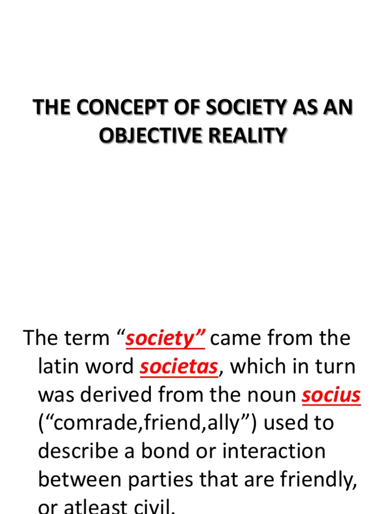 The Concept of Society As An Objective Reality | PDF | Émile Durkheim ...