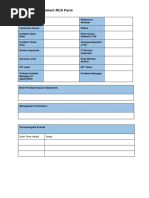 Problem Management RCA Form: Date-Time-Initials Detail