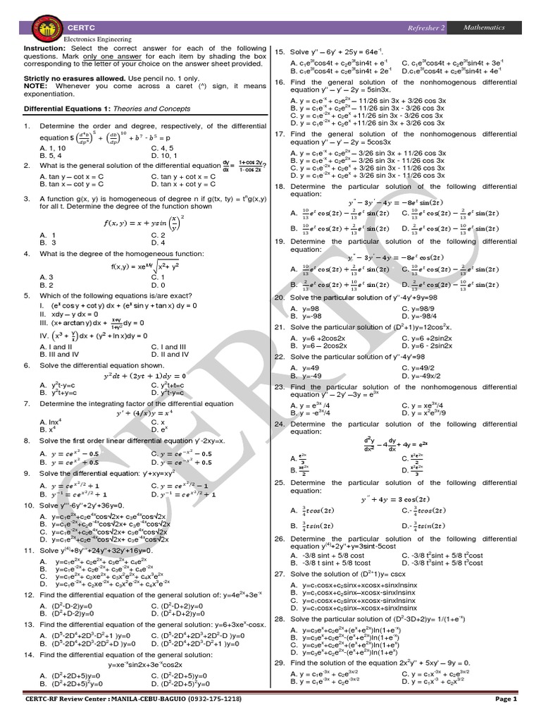 Refresher2 Math Ordinary Differential Equation Eigenvalues And Eigenvectors