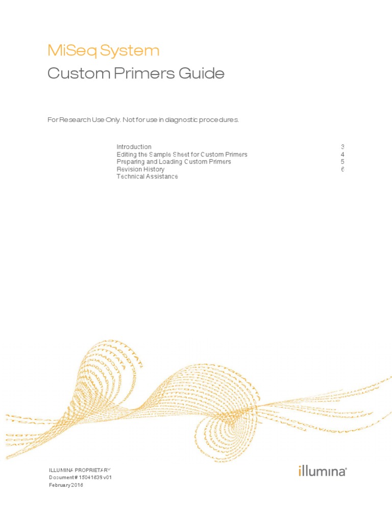 Miseq System Custom Primers Guide 01 Dna Sequencing Proprietary Software