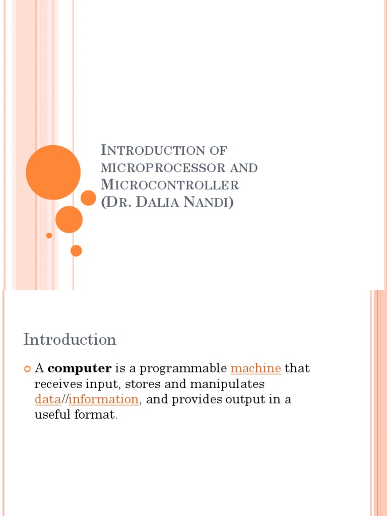 I I M (D - D N) : Ntroduction of Ntroduction of Microprocessor and ...