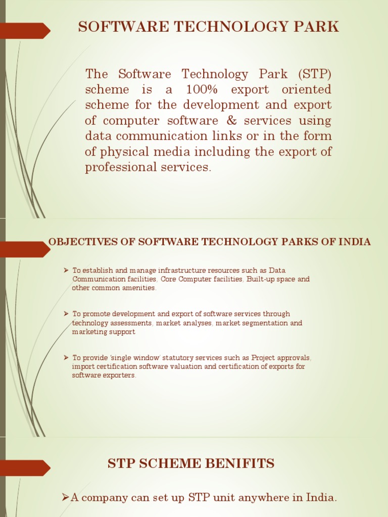 Software Technology Park Scheme Overview | PDF