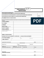 Application Form Certificates LS 120.3: Please Indicate The Applicable Form