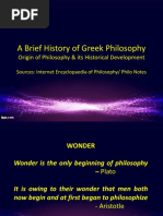 A Brief History of Greek Philosophy