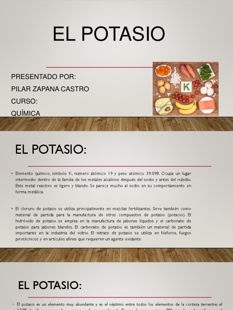Información esencial sobre el potasio | PDF | Potasio | Dieta y nutrición
