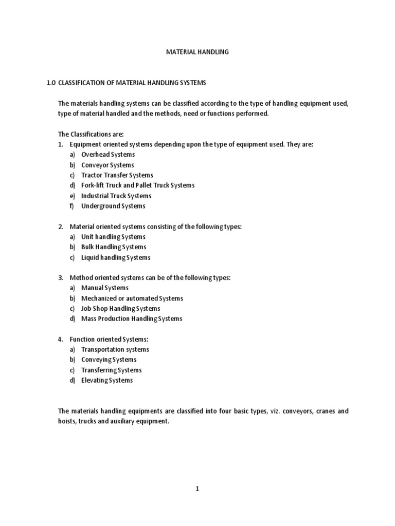 Material Handling Systems Guide | PDF | Crane (Machine) | Machines