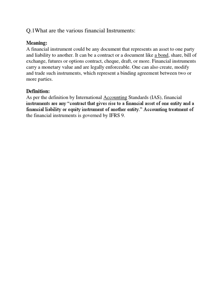 Financial Instrument & Derivatives | PDF