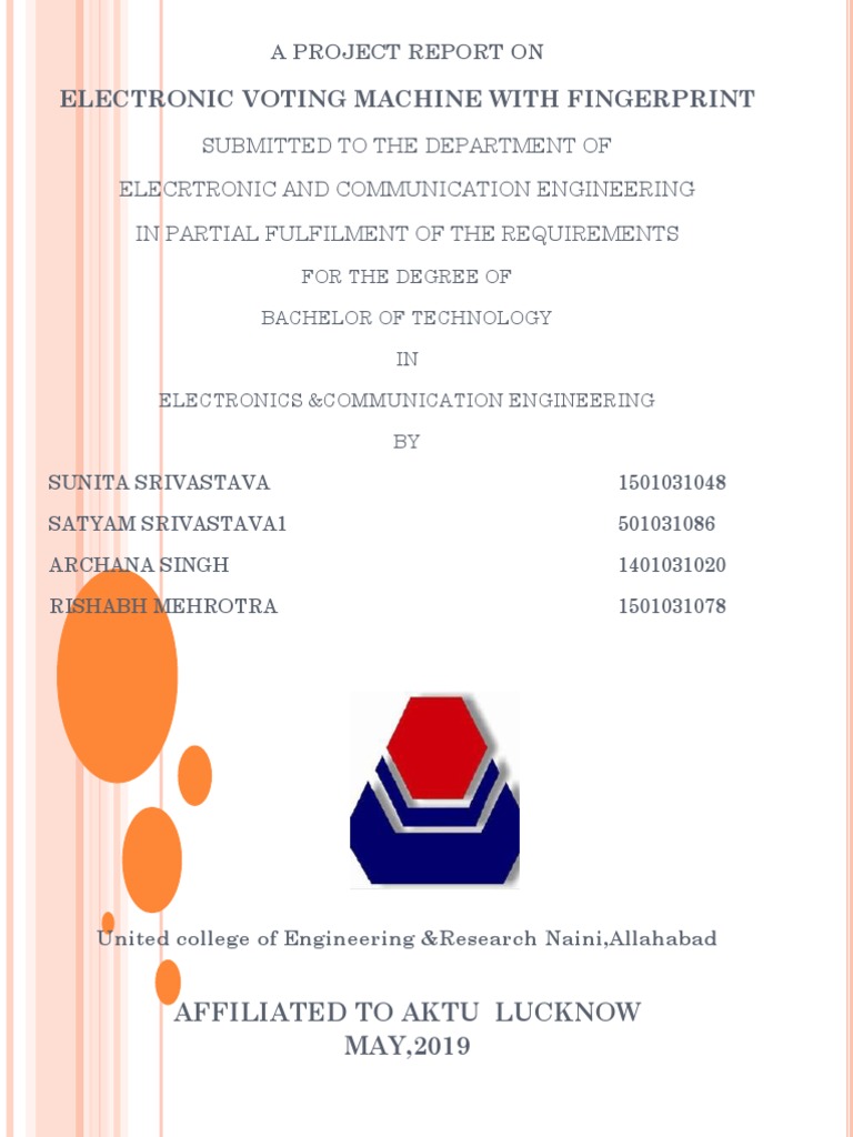 Biometric Electronic Voting Machine Report | PDF | Electronic Voting ...