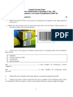 Sample Question Paper Foundation of Information Technology (Code: 165) Class IX Summative Assessment Examination II (2009-10)