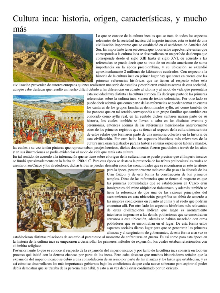 Cultura Inca | PDF | Imperio Inca | Agricultura