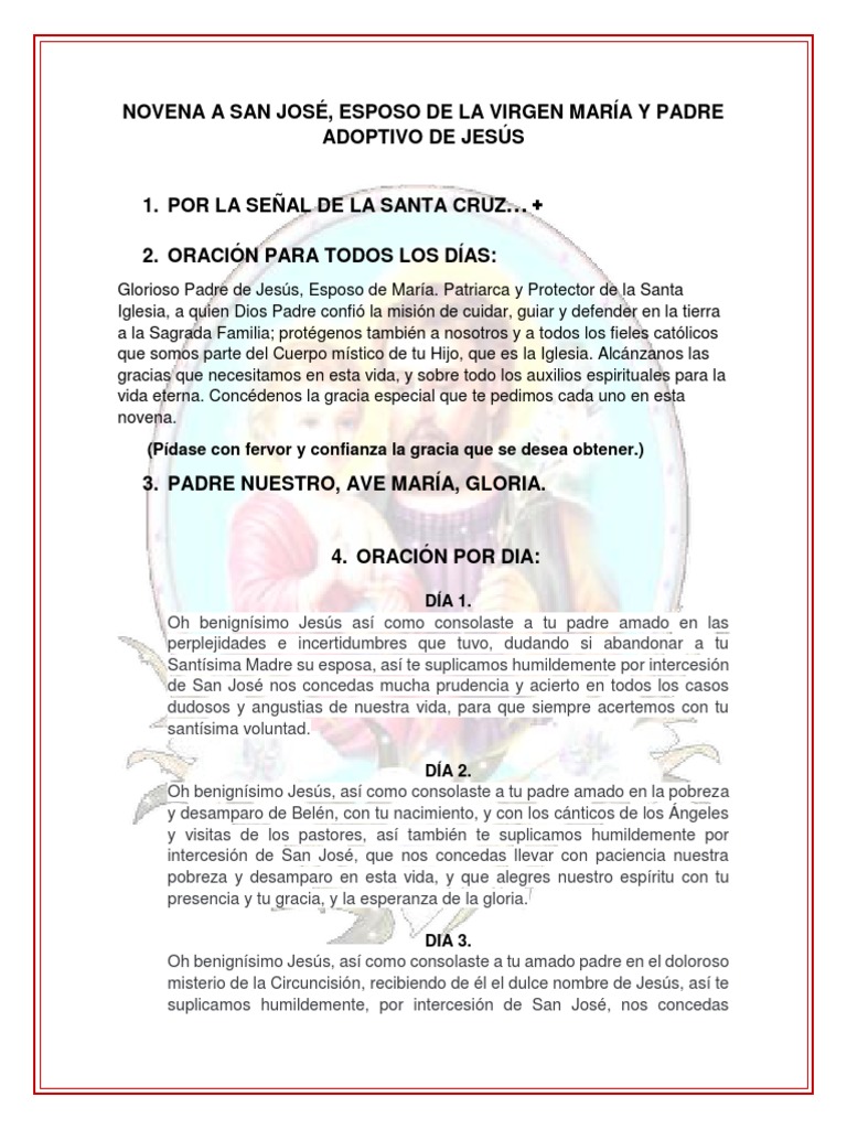 Novena San Jose | PDF | María, madre de Jesús | Oración