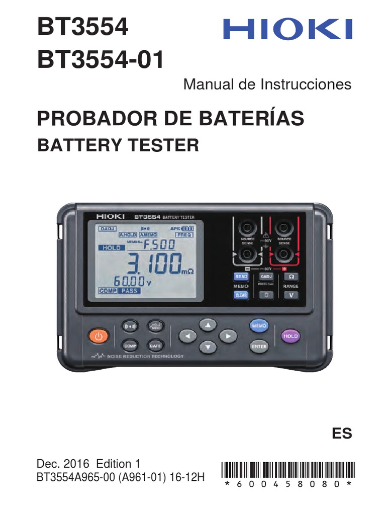 Manual Hioki 3554 PDF Yo pad Medición