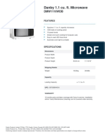 Danby 1.1 Cu. Ft. Microwave: DMW1110WDB