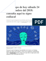 Horóscopo de Hoy Sábado 24 de Noviembre Del 2018