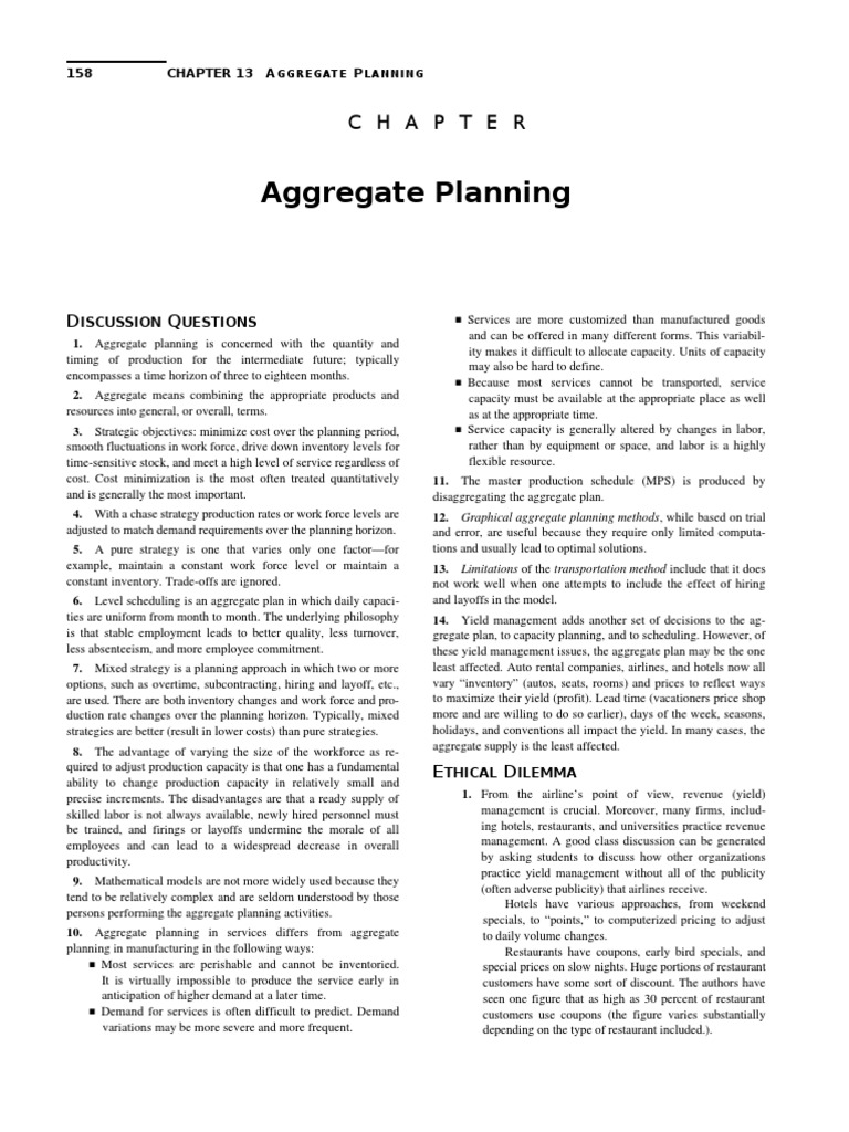 Aggregate Planning Strategies Explained | PDF | Employment | Economies