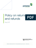 Policy On Returns and Refunds May 2017