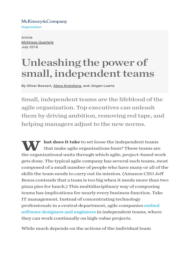 Empowering Agile Independent Teams | PDF | Business Process | Banks