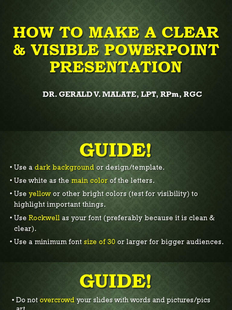 Guidelines In Making Powerpoint Presentation Ppt