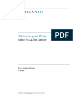 Silvius Leopold Weiss Suite No.4 for Guitar A Major