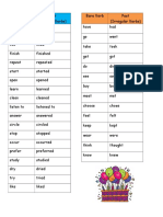 REgullar and Irregular Verb Exercises