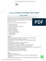 Creación de Reporte de Pagos Diarios Desde Opera PMS - Opera PMS