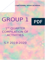 Group 1: 1 Quarter Compilation of Activities S.Y 2019-2020