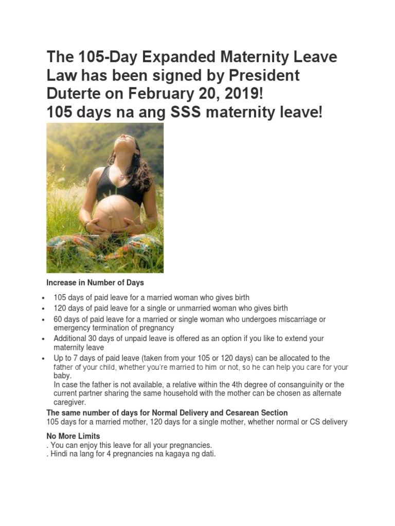 Expanded Maternity Law | PDF | Parental Leave | Childbirth