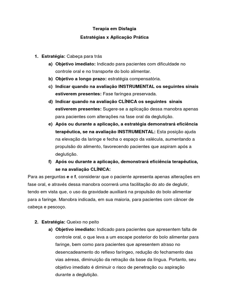 Manobras Disfagia | PDF | Cabeça e pescoço humano | Anatomia dos primatas