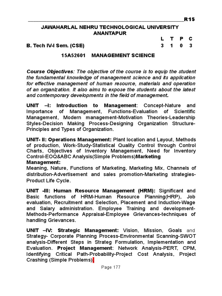 JNTUA-B.Tech.4-1 CSE-R15-SYLLABUS | PDF | Grid Computing 