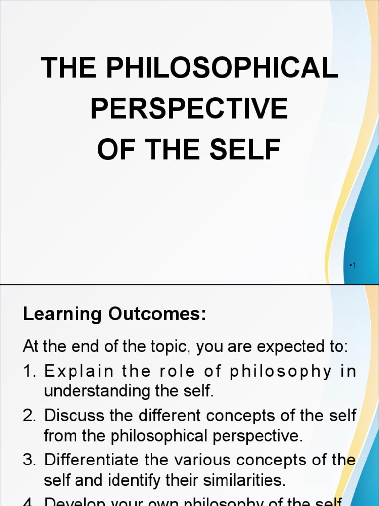 write an essay on the philosophical perspective of the self