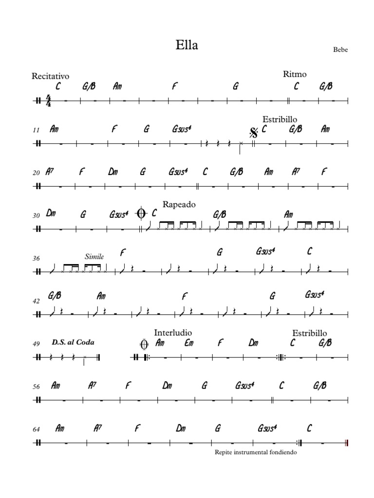 Ella Bebe C Partitura Completa Pdf Formas Musicales Composiciones Musicales