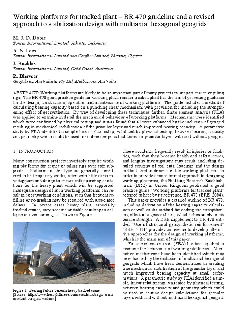 Working Platform For Tracked Plant - BR470 Guideline and Revised ...