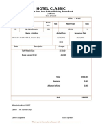 Hotel Boarding Bill