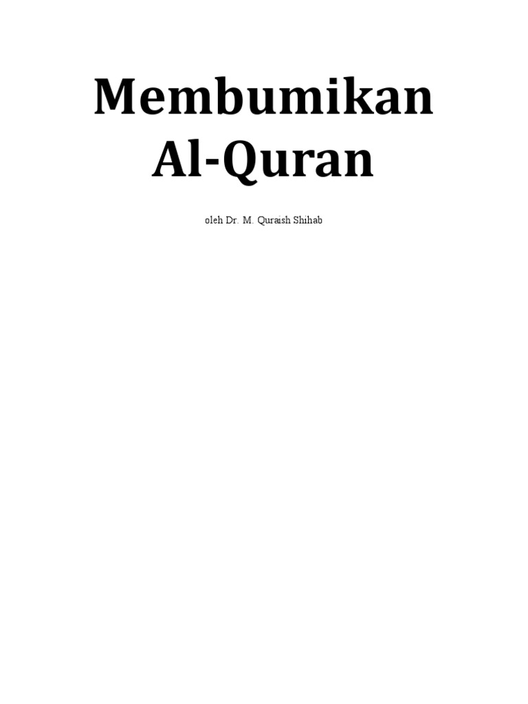 Membumikan Al QurAn