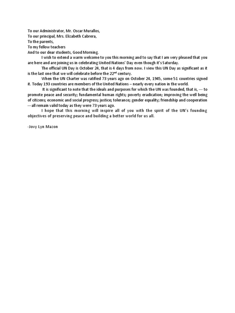 Openinh Remarks | PDF
