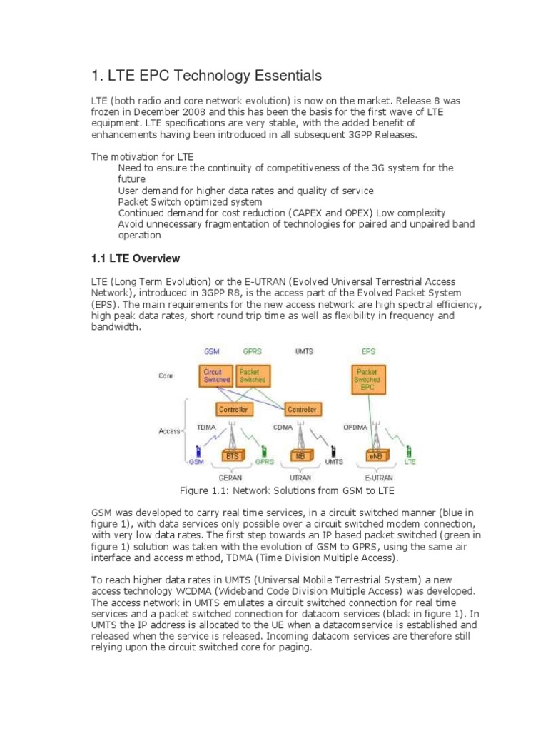 LTE EPC Technology Essentials | PDF | Ip Multimedia Subsystem | Radius