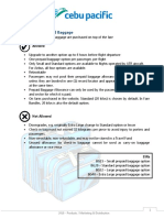 Ancillaries Prepaid Baggage: Allowed