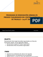 Programa de Renovación Urbana en Predios Tugurizados Del Centro Histórico DE TRUJILLO - Ley #29415