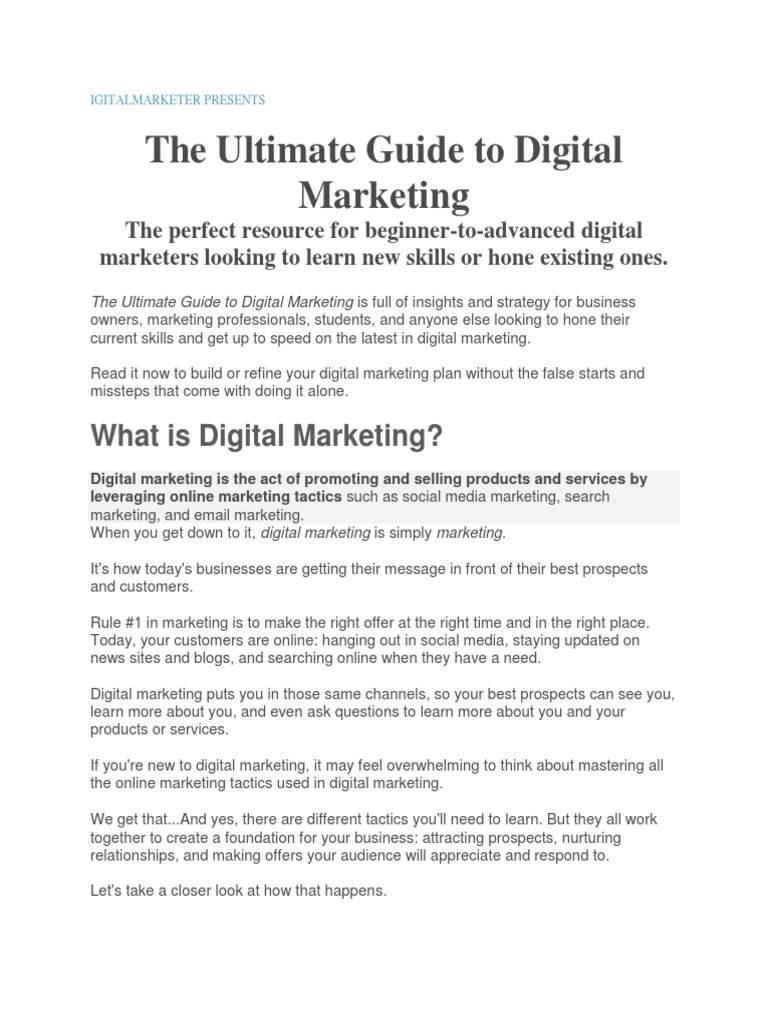 Digital Marketing Mastery Guide | PDF | Career & Growth | Business
