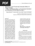 Research On The Frontal Lobe Activation Effect of Music Therapy Effect of Listening Music On Frontal Lobe Activation by Using Near-Infrared Spectroscopy