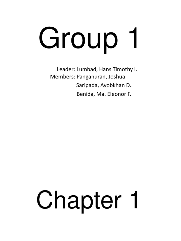 Group 1. Chapter 1 | PDF | Science | Society