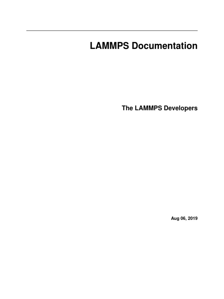 Lammps Manual | Lammps 初期配置 | LAMMPS Molecular Dynamics Simulator – JRWP
