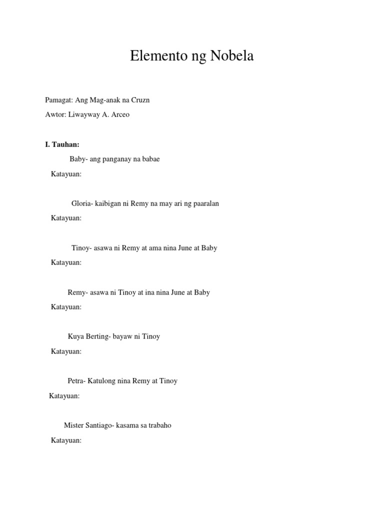 Elemento NG Nobela 2 | PDF
