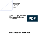 Instruction Manual: Analytical Standard Electronic Balances AS Series