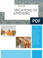 CLASSIFICATIONS of Appetizers